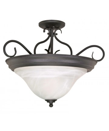 Nuvo Lighting 60/384 Castillo 3 Light 19 inch Semi-Flush with Alabaster Swirl Glass