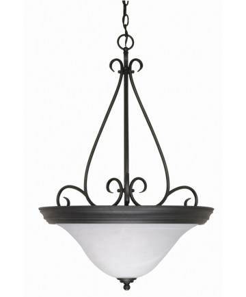 Nuvo Lighting 60/385 Castillo 3 Light 19 inch Pendant with Alabaster Swirl Glass