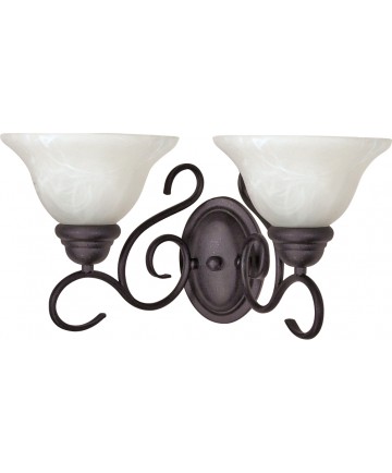 Nuvo Lighting 60/388 Castillo 2 Light 18 inch Wall Fixture with Alabaster Swirl Glass
