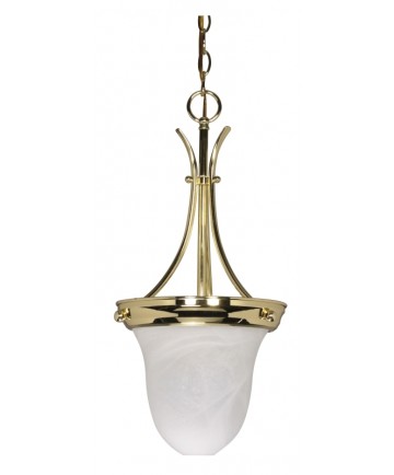 Nuvo Lighting 60/396 1 Light 10 inch Pendant Alabaster Glass Bell