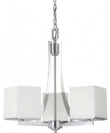 Nuvo Lighting 60/4085 Bento 3 Light Chandelier with Satin White Glass