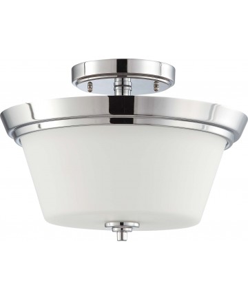 Nuvo Lighting 60/4087 Bento 3 Light Semi Flush Fixture with Satin White Glass