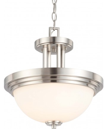 Nuvo Lighting 60/4107 Harmony 2 Light Semi Flush Fixture with Satin White Glass