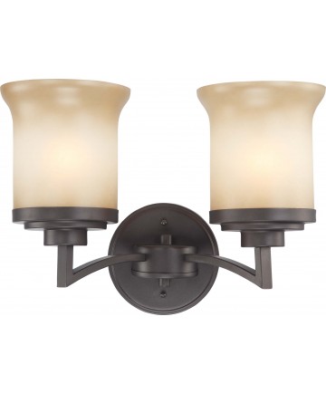 Nuvo Lighting 60/4122 Harmony 2 Light Vanity Fixture with Saffron Glass