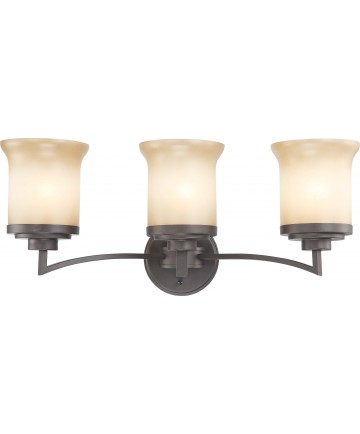 Nuvo Lighting 60/4123 Harmony 3 Light Vanity Fixture with Saffron Glass