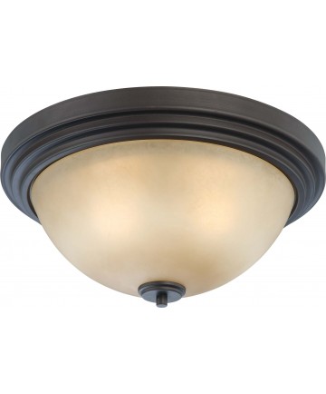 Nuvo Lighting 60/4132 Harmony 3 Light Flush Dome Fixture with Saffron Glass