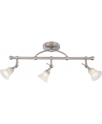 Nuvo Lighting 60/4154 Surrey 3 Light Fixed Track Bar with Frosted Glass (3) 50w Halogen Lamps Included