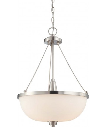 Nuvo Lighting 60/4187 Helium 3 Light Pendant with Satin White Glass