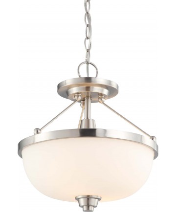 Nuvo Lighting 60/4188 Helium 2 Light Semi Flush Fixture with Satin White Glass