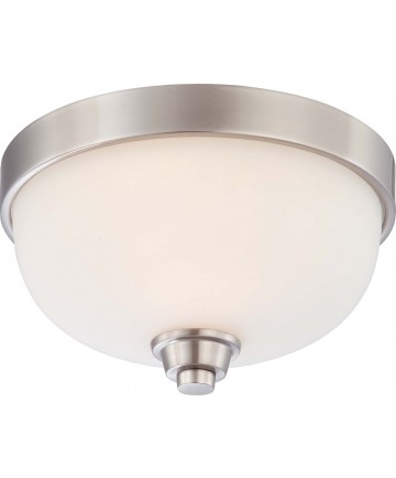 Nuvo Lighting 60/4191 Helium 1 Light Flush Dome Fixture with Satin White Glass