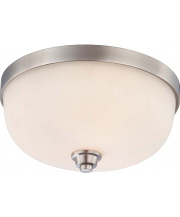 Nuvo 60/4193 Helium 3 Light Flush Dome Fixture Satin White Glass