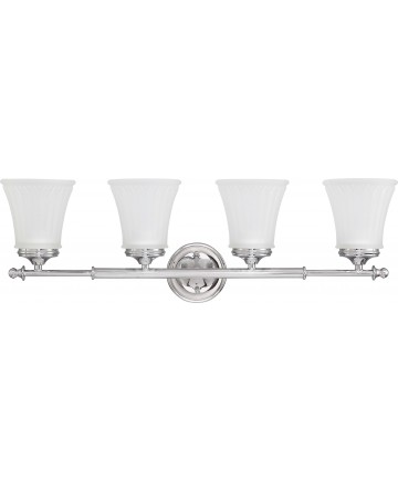 Nuvo Lighting 60/4264 Teller 4 Light Vanity Fixture with Frosted Etched Glass