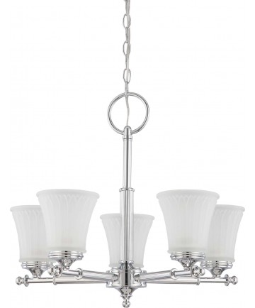 Nuvo Lighting 60/4265 Teller 5 Light Chandelier with Frosted Etched Glass