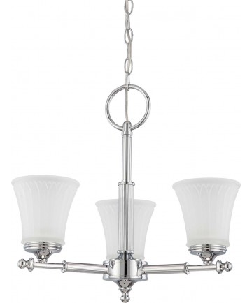 Nuvo Lighting 60/4266 Teller 3 Light Chandelier with Frosted Etched Glass