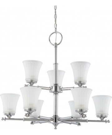 Nuvo Lighting 60/4269 Teller 9 Light Two Tier Chandelier with Frosted Etched Glass