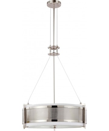 Nuvo Lighting 60/4443 Diesel 4 Light Round Pendant with Slate Gray Fabric Shade 