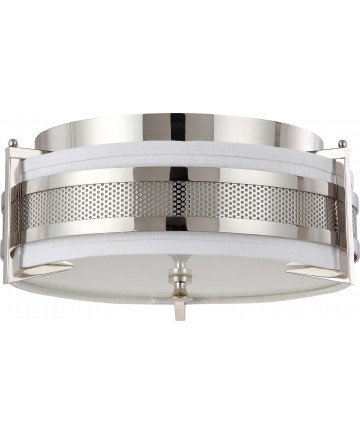 Nuvo Lighting 60/4446 Diesel 3 Light Medium Flush with Slate Gray Fabric Shade