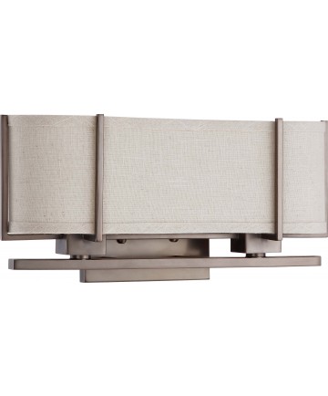 Nuvo Lighting 60/4454 Portia 2 Light Sconce with Khaki Fabric Shade