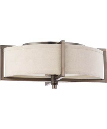 Nuvo Lighting 60/4458 Portia 2 Light Oval Flush with Khaki Fabric Shade