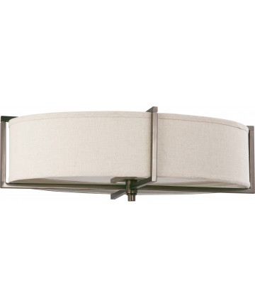 Nuvo Lighting 60/4459 Portia 6 Light Oval Flush with Khaki Fabric Shade