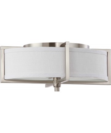 Nuvo Lighting 60/4468 Portia 2 Light Oval Flush with Slate Gray Fabric Shade