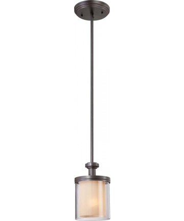 Nuvo Lighting 60/4548 Decker 1 Light Mini Pendant with Clear & Cream Glass