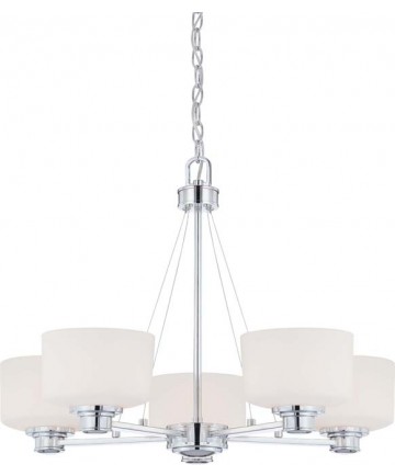 Nuvo Lighting 60/4585 Soho 5 Light Chandelier with Satin White Glass