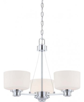 Nuvo Lighting 60/4587 Soho 3 Light Chandelier with Satin White Glass
