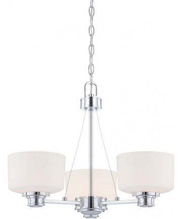 Nuvo Lighting 60/4587 Soho 3 Light Chandelier with Satin White Glass