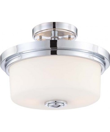 Nuvo Lighting 60/4593 Soho 2 Light Semi Flush Fixture with Satin White Glass