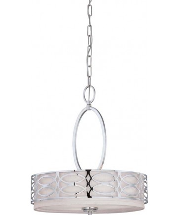 Nuvo Lighting 60/4620 Harlow 3 Light Pendant with Slate Gray Fabric Shade