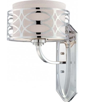 Nuvo Lighting 60/4621 Harlow 1 Light Vanity Fixture with Slate Gray Fabric Shade