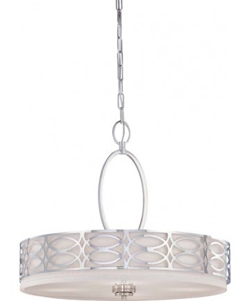 Nuvo Lighting 60/4626 Harlow 4 Light Pendant with Slate Gray Fabric Shade