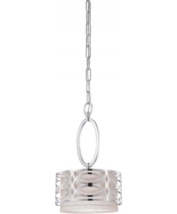 Nuvo Lighting 60/4628 Harlow 1 Light Mini Pendant with Slate Gray Fabric Shade