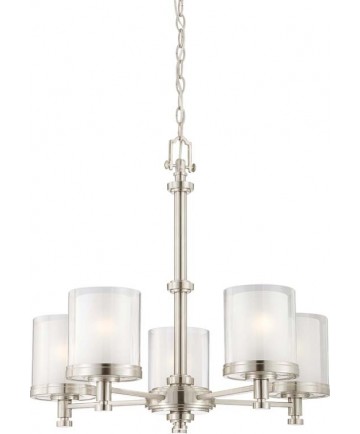 Nuvo Lighting 60/4645 Decker 5 Light Chandelier with Clear & Frosted Glass