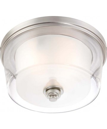 Nuvo Lighting 60/4652 Decker 3 Light Large Flush Fixture with Clear & Frosted Glass