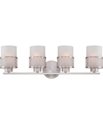 Nuvo 60/4684 Nuvo Lighting Fusion 4 Light Vanity Frosted Glass Brushed Nickel