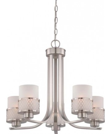 Nuvo Lighting 60/4685 Fusion 5 Light Chandelier with Frosted Glass