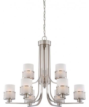 Nuvo Lighting 60/4689 Fusion 9 Light Chandelier with Frosted Glass