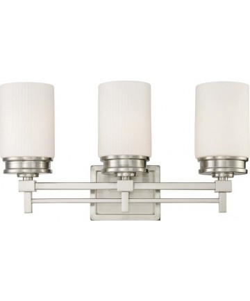 Nuvo Lighting 60/4703 Wright 3 Light Vanity Fixture with Satin White Glass