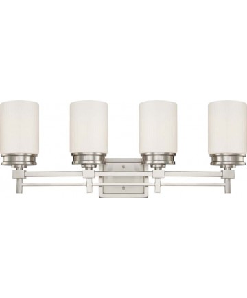 Nuvo Lighting 60/4704 Wright 4 Light Vanity Fixture with Satin White Glass