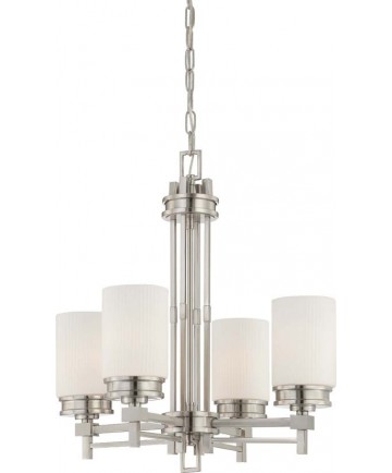 Nuvo Lighting 60/4707 Wright 4 Light Chandelier with Satin White Glass