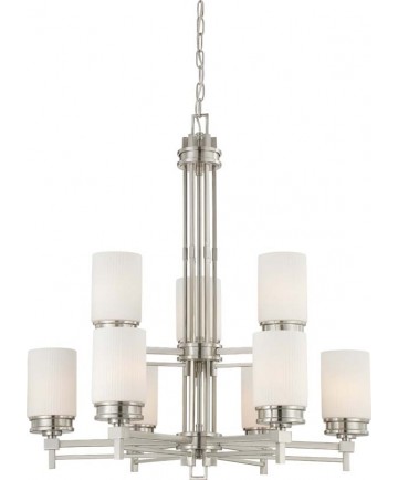 Nuvo Lighting 60/4709 Wright 9 Light Chandelier with Satin White Glass
