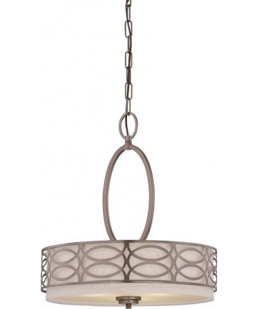 Nuvo Lighting 60/4720 Harlow 3 Light Pendant with Khaki Fabric Shades 