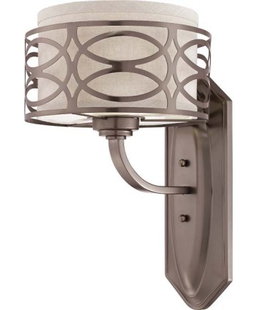 Nuvo Lighting 60/4721 Harlow 1 Light Vanity Fixture with Khaki Fabric Shade