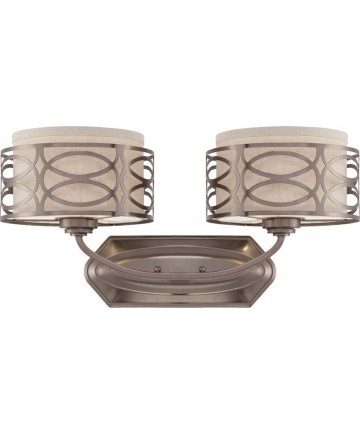 Nuvo Lighting 60/4722 Harlow 2 Light Vanity Fixture with Khaki Fabric Shades