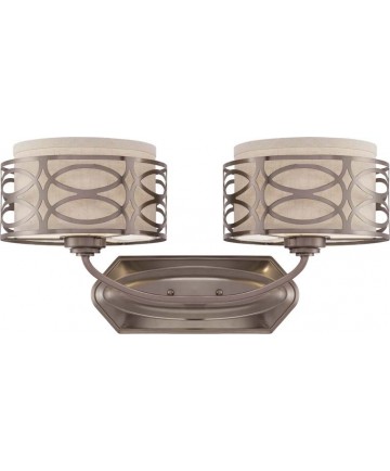 Nuvo Lighting 60/4722 Harlow 2 Light Vanity Fixture with Khaki Fabric Shades