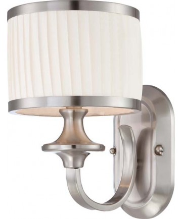Nuvo Lighting 60/4731 Candice 1 Light Vanity Fixture with Pleated White Shade