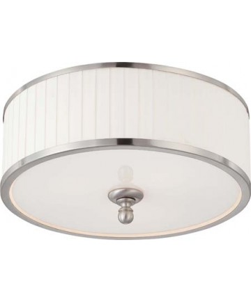 Nuvo Lighting 60/4741 Candice 3 Light Flush Dome Fixture with Pleated White Shade