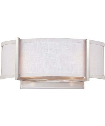 Nuvo Lighting 60/4754 Gemini 2 Light Wall Sconce with Slate Gray Fabric Shade